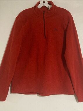 Quechua Men's Sweatshirt  MH 100 1/2 Zip Fleece Red M Pullover Hiking Outdoor